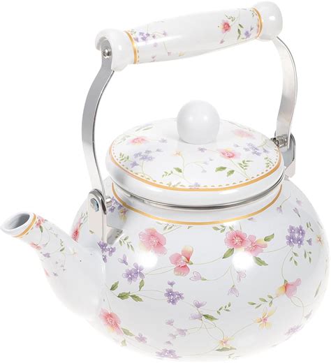 Amazon Yardwe Enamel Teakettle Floral Teapot Hot Water Tea Kettle