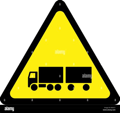 Warning Sign With Truck Symbol Stock Photo Alamy