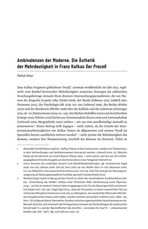 PDF Ambivalenzen der Moderne Ästhetik der Mehrdeutigkeit in