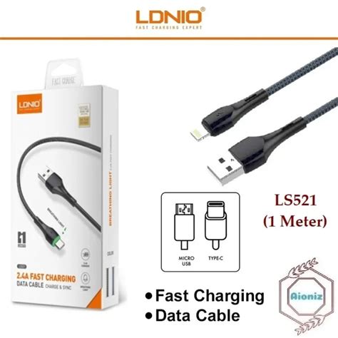 Ldnio USB A To Lightning Charging Cable1 Meter 2 4A Grey LS521