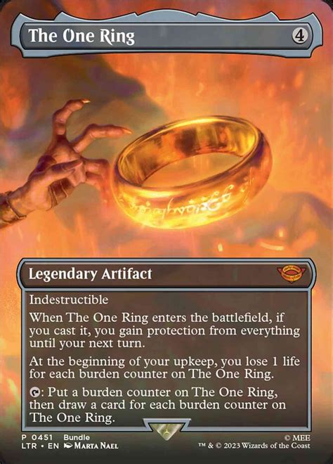 The One Ring Borderless Price From Mtg The Lord Of The Rings Tales Of Middle Earth