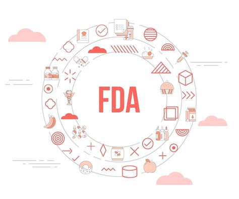 Premium Vector Fda Food And Drug Administration Concept With Icon Set