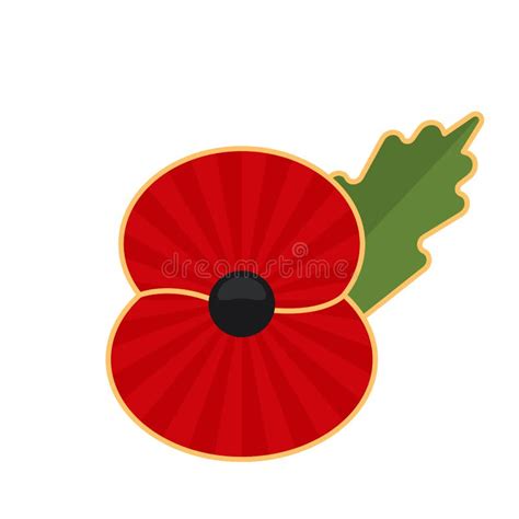 Poppy Symbol Of The Anniversary Of The World War Stock Vector