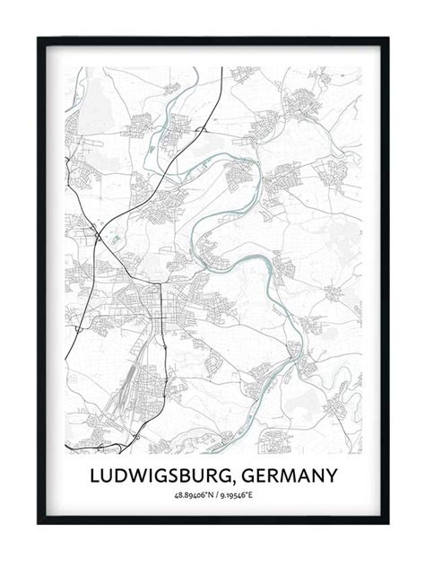 Ludwigsburg Map Poster - Your City Map Art - Positive Prints