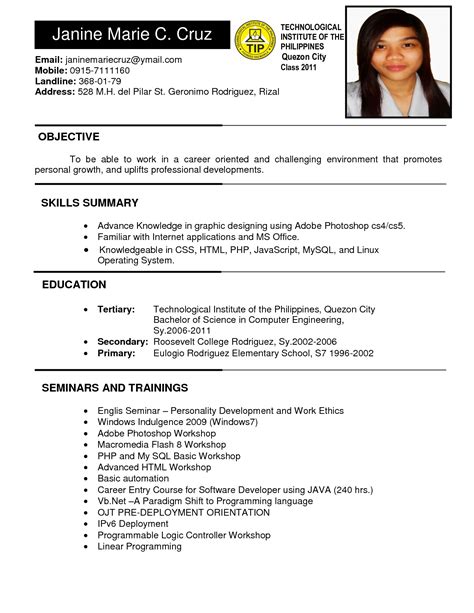 Sample Resume Fotolip Rich Image And Wallpaper