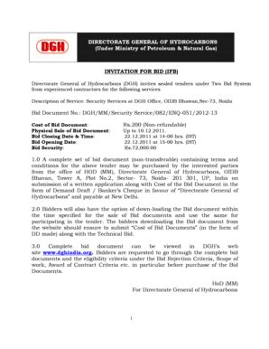 Fillable Online Dghindia Bid Document No Directorate General Of