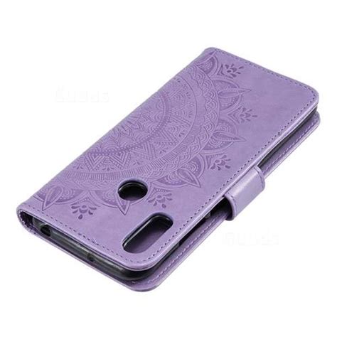 Intricate Embossing Datura Leather Wallet Case For Huawei Y