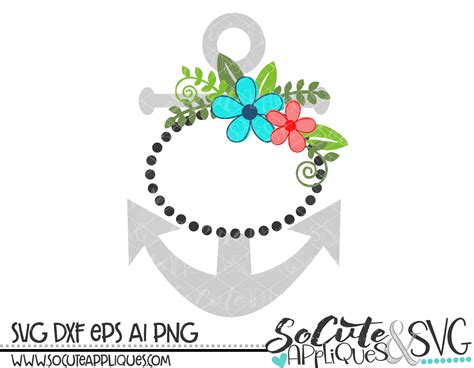 Anchor Svg Monogram Frame Svg Mermaid Svg Nautical Svg Etsy