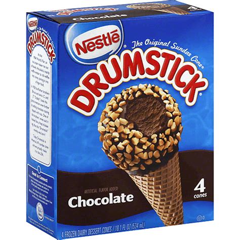 Drumstick Frozen Dairy Dessert Cones Chocolate Ice Cream Cones