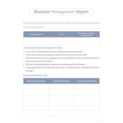 Monthly Management Report Templates Pdf Doc Excel Free