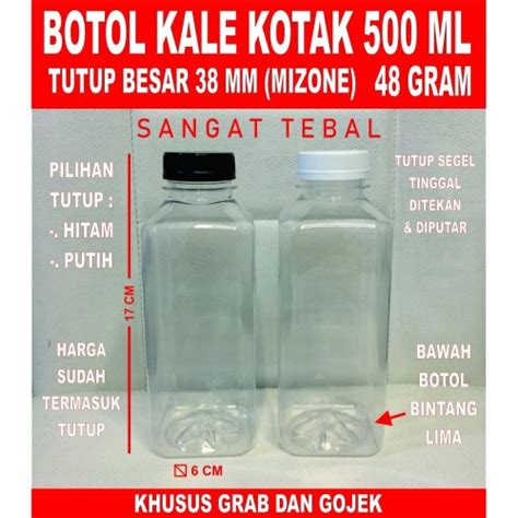 Jual Botol Kale Kotak 500 Ml Tebal Botol Plastik 500 Ml Kale Tebal