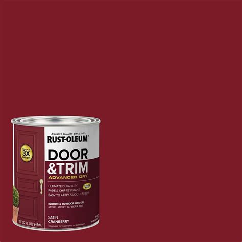 Rust Oleum Stops Rust Qt Satin Cranberry Interior Exterior Door