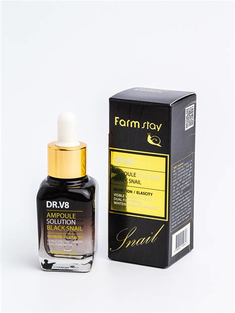 Farmstay Dr V Ampoule Solution Black Snail