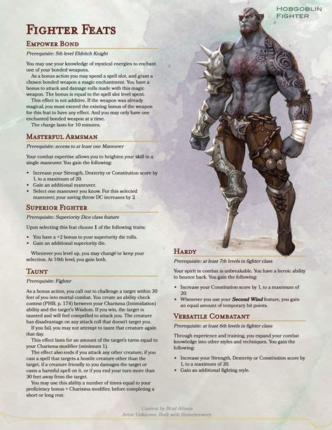 60 Homebrew feats ideas | dungeons and dragons homebrew, dnd feats, dnd ...