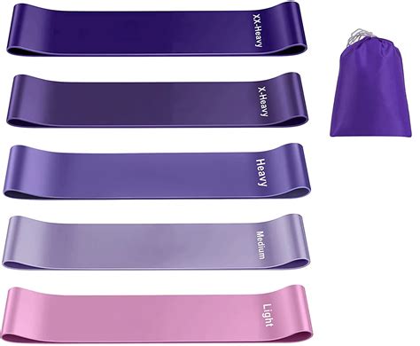 Resistance Bands Set Pack Of 5 Different Resistance Levels Elastic Loop Band For Great Fitness