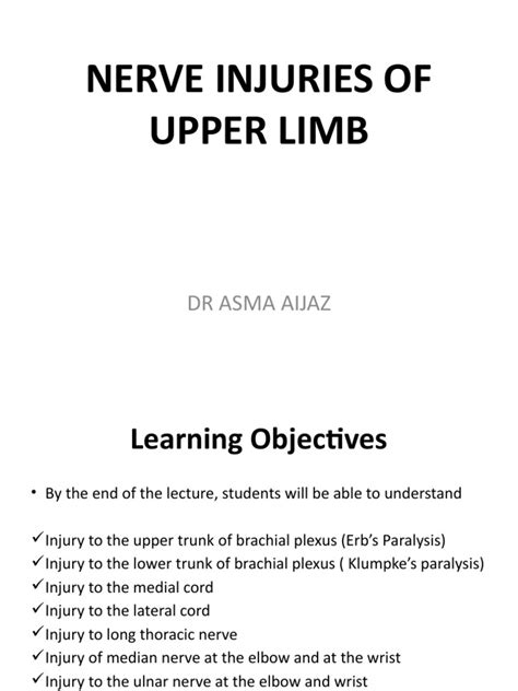 Nerve Injuries of Upper Limb | PDF | Anatomical Terms Of Motion | Elbow