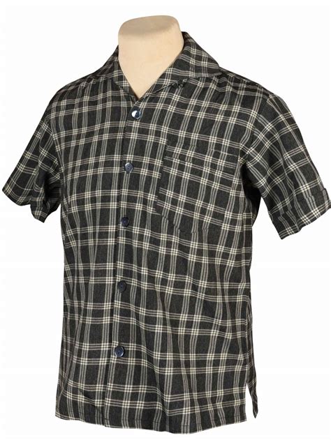 Mens Short Sleeved Plaid Charcoal From Vivien Of Holloway