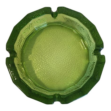 Vintage Large Green Blenko Glass Ashtray Chairish