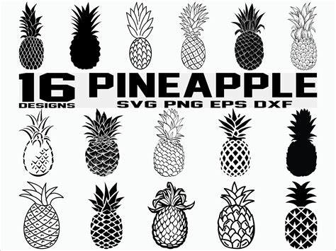 Pdf Svg Files Silhouette Cut Files Cricut Pineapple Clipart Pineapple