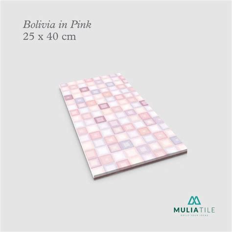 Jual KERAMIK DINDING 25X40 BOLIVIA PINK GLOSSY MULIA TILE Shopee