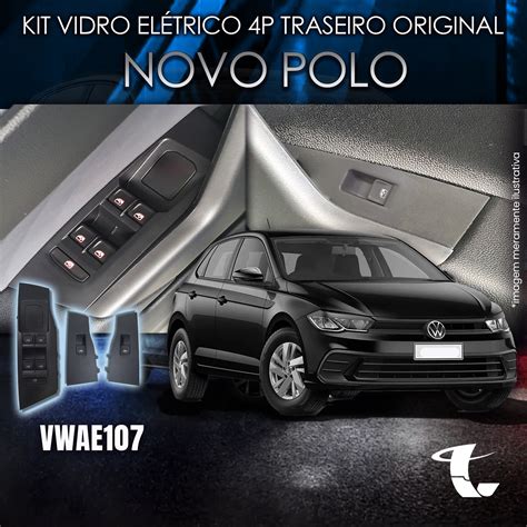 Kit Vidro Elétrico Antiesmagamento VW Novo Polo 4 Portas Original