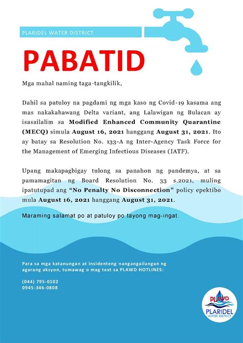 Plaridel Water District Official Website