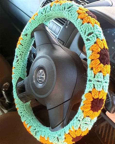 Free Pattern Driving Me Daisy Steering Wheel Cover Artofit