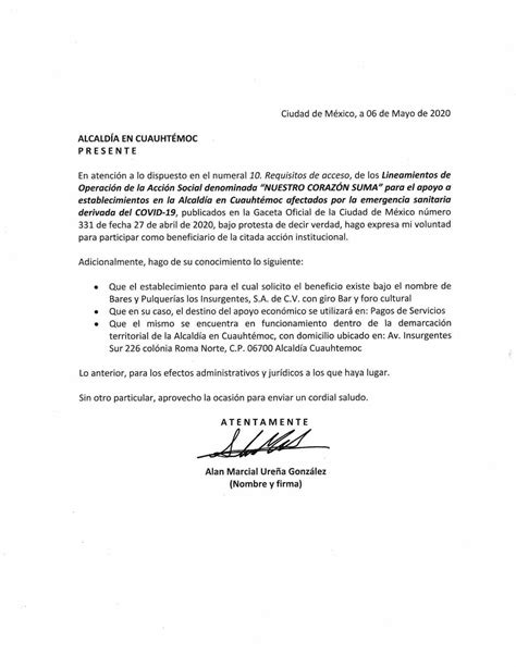 Carta Bajo Protesta De Decir Verdad Formato Descargable Alcald A