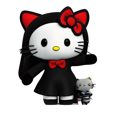 Hello Kitty As Wednesday Addams · Creative Fabrica