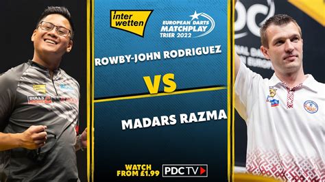 Pdc European Darts Matchplay Semi Final Rowby John Rodiguez Vs