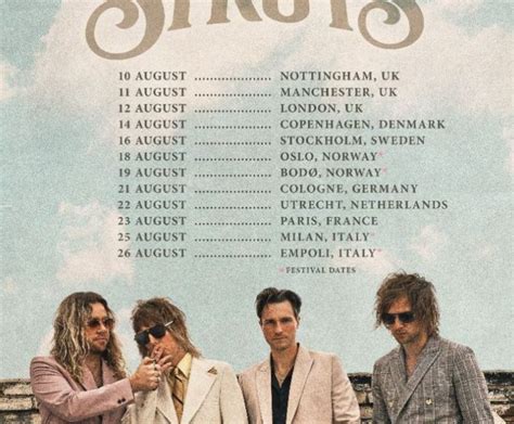 The Struts Announce Uk European Headline Tour Playing Eight Headline