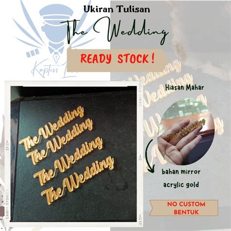 Jual Tulisan The Wedding Hiasan Mahar Custom Tulisan The Wedding