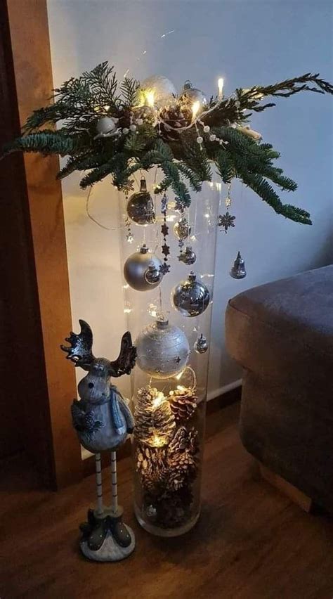 10 Décorations De Noël Avec Un Grand Vase En Verre Рождественские