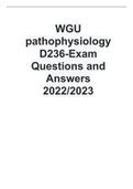 WGU Pathophysiology D236 Exam Questions And Answers D236