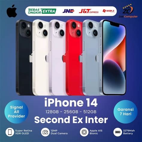 Jual IPhone 14 128GB 256GB 512GB Second Ex Inter Fullset Original