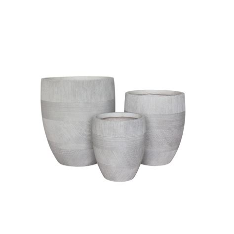 Set Di 3 Vasi Da Giardino Di Colore Beige E Diametri 27355435 Cm Papavero