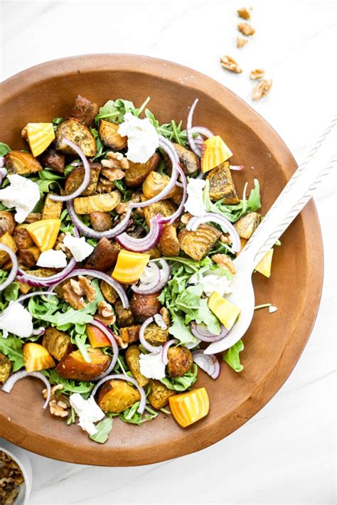 Za Atar Roasted Golden Beet Salad With Goat Cheese White Kitchen Red Wine