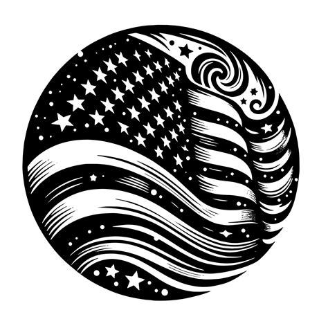 Black and White Illustration of the USA Flag 43610900 Vector Art at ...