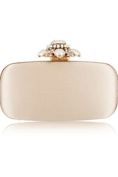 Oscar De La Renta Goa Embellished Satin Box Clutch Clutch Beautiful