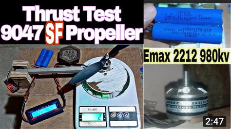 Emax 2212 980 Kv Brushless Motor Thrust Test On 2cell Li Ion Battery