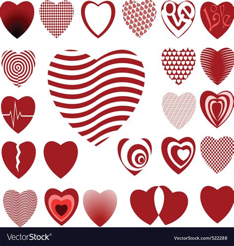 Lots of heart designs set 02 Royalty Free Vector Image