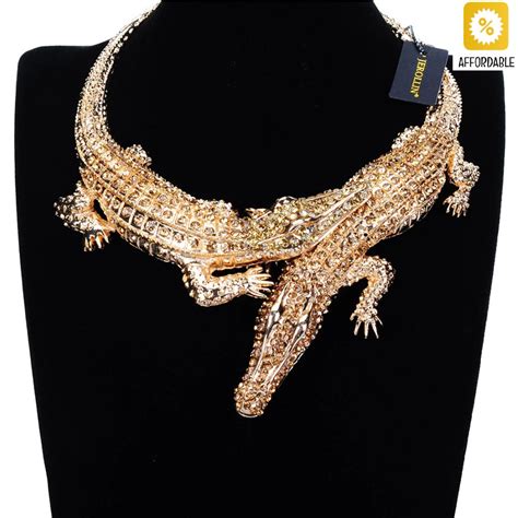 Alligator Women Necklace Big Choker Crocodile Collar Maxi Bib Etsy