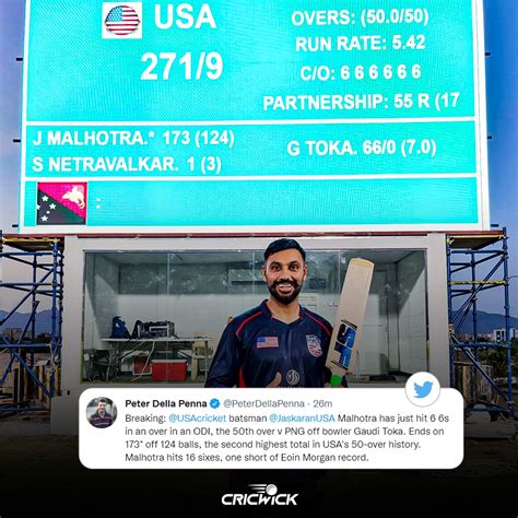 Cricwick On Twitter Usa Cricketer Jaskaran Malhotra Becomes Only The