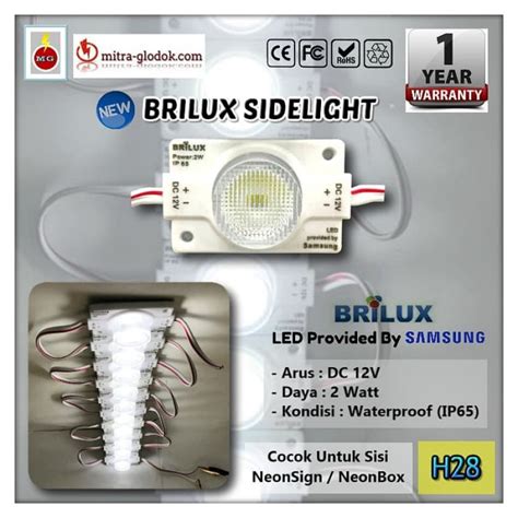 LED Sidelight Brilux Samsung DC 12V 2 Watt White Putih