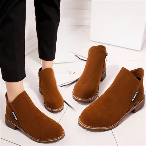 Autumn And Winter New Korean Martin Boots Women S Side Zipper Short