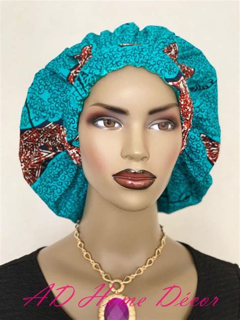 ARIELLE Medium Large Adjustable Ankara Print Bonnet Etsy Silk Satin