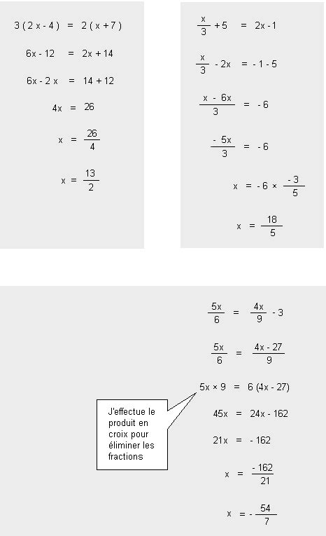 Comment résoudre une équation du premier degré à une inconnue Fiches