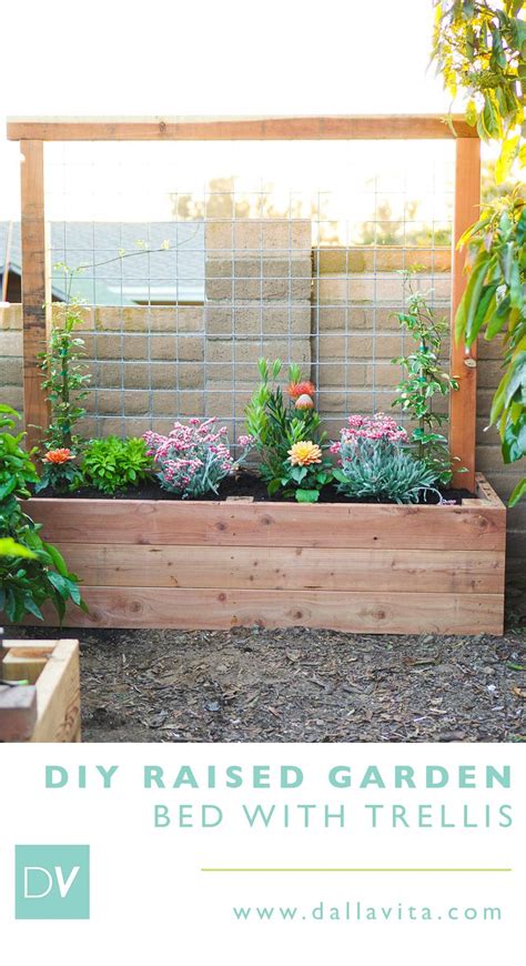 Planter Box With Trellis Raised Planter Beds Diy Trellis Raised