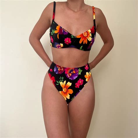 S Vintage Bikini Made In Usa High Waisted Depop