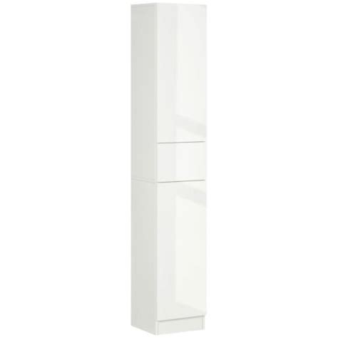 High Gloss Slimline Bathroom Tallboy Free Standing Cabinet Tall Storage Cupboard Ebay